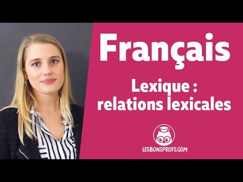 Lexique : relations lexicales - Français - Seconde/Première - Les Bons Profs
