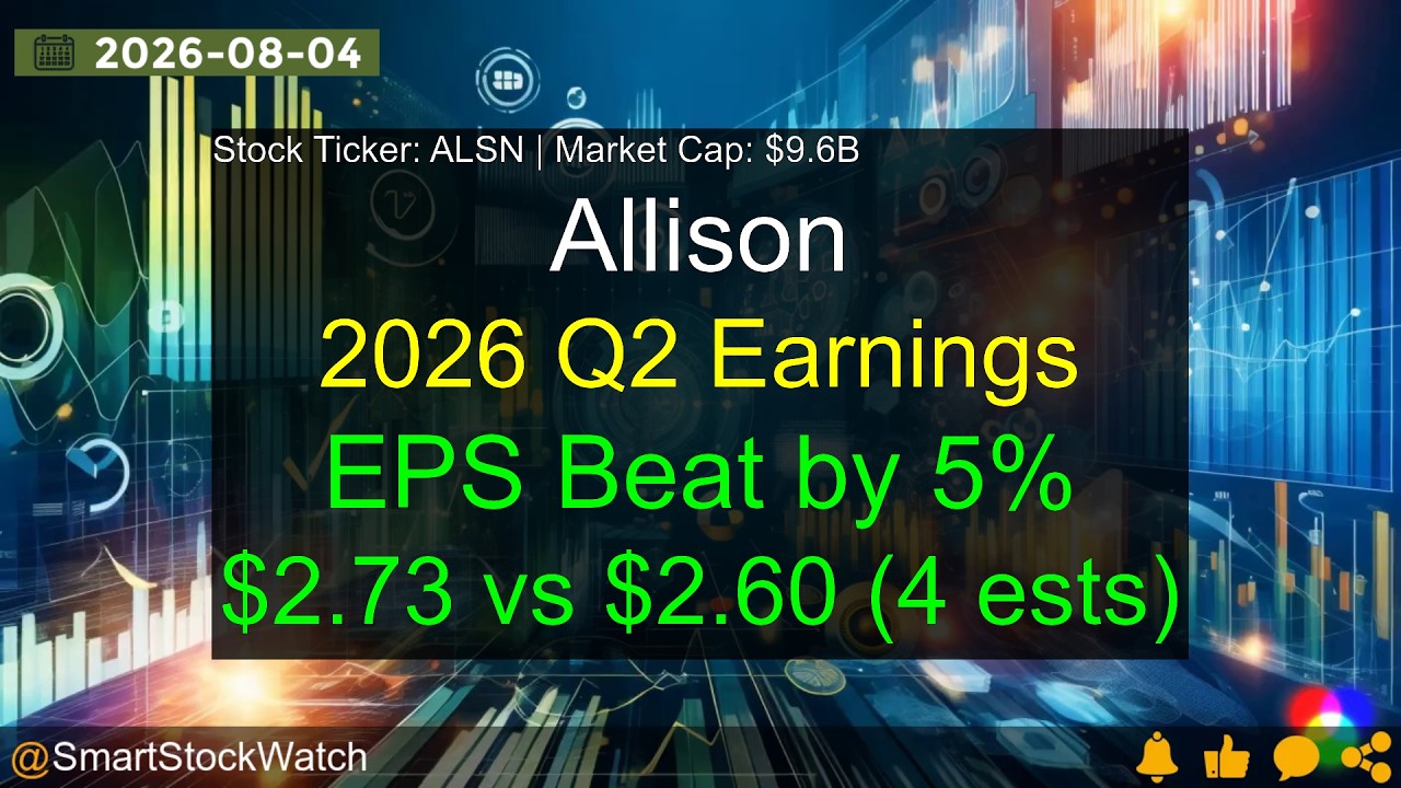 Allison (ALSN|$9.6B) - 2026 Q2 Earnings Analysis