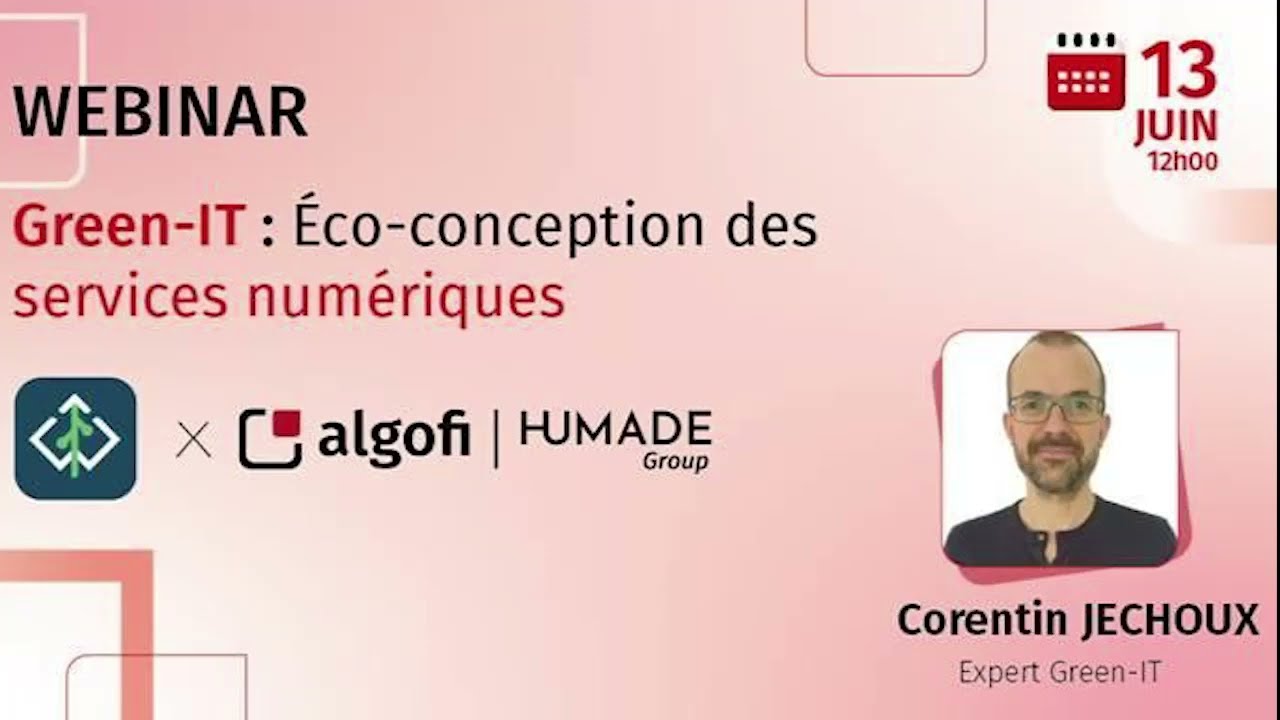 Replay 🔁 Webinar Green IT - Eco-conception des services numériques